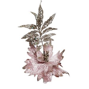 Flower w Leaf Antiq Pink