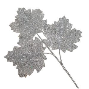 Glitter Maple Leaf Silver