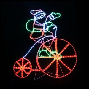 LED Santa On Bike Motif