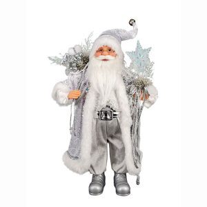 Silver Standing Santa 45cm