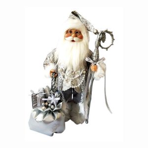 Silver Santa w Sceptor 40cm