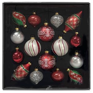 Glass Bauble Set16 80/60mm RW