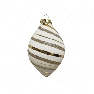 Finial White Gold Stripe 10cm