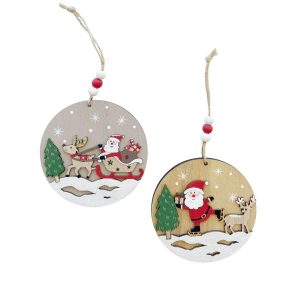 Santa Scenes on Bauble S/2