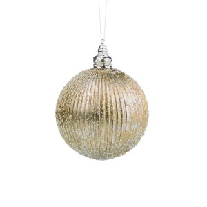 Gold Patterned Bauble 10cm