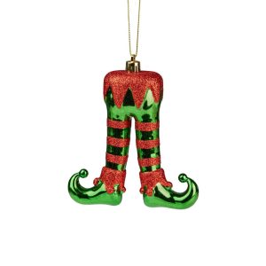 Red & Green Elf Legs 12cmH