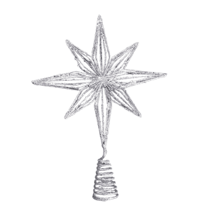 Tree Topper 8pt Star Silver