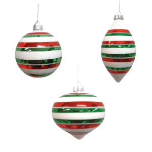 White Green Red Bauble Set/3