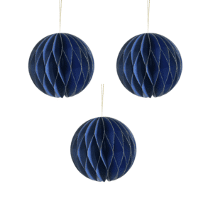 3x12cm Navy Blue Paper Bauble