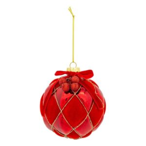 Red Flocked Drop - Glass